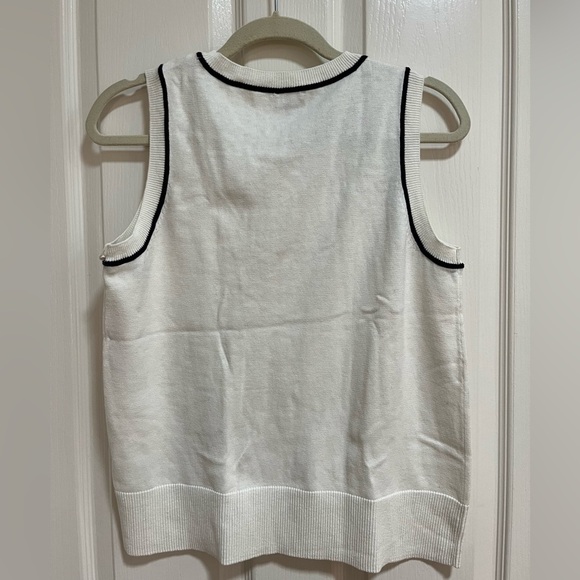 EUC Court & Rowe Cotton & Silk Tipped Sleeveless Sweater Vest Tennis Prep - Picture 2 of 7